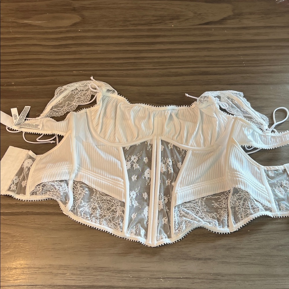 FOR LOVE AND LEMONS DAHLIA WHITE CORSET/BUSTIER LARGE - Picture 12 of 16